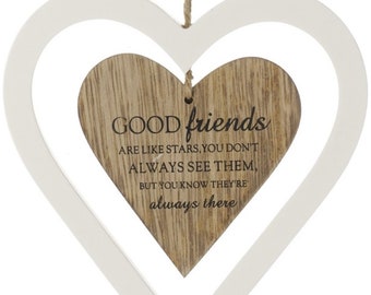 Good Friends Hanging Heart ǀ Hanging Sign ǀ Homeware ǀ Gift