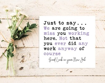 New Job Quote Card | Quote Greeting Card | Quote Card | Family | Friends | Good Luck | Colleague | Luck | Leaving