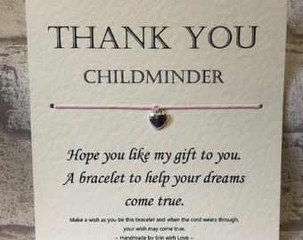 Childminder Wish Bracelet | Teacher Gift | Teacher | End of Year | Teachers
