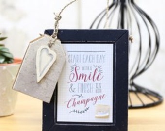 Start Each Day (Champagne) Wooden Sign ǀ Hanging Sign ǀ Homeware ǀ Gift