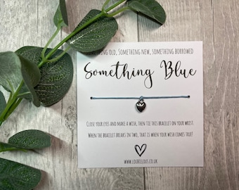 Something Blue Wish Bracelet | Personalised Wish Bracelet | Wish Bracelet Charm | Family | Friends | Wedding | Keepsake