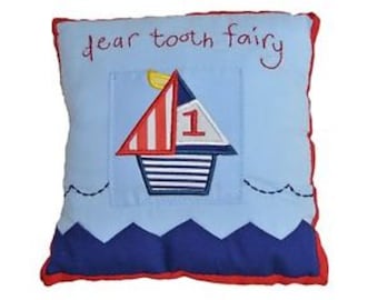 Tooth Fairy Pillow - Boat ǀ Blue Boat ǀ Cushion ǀ Lost Tooth
