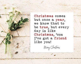 Christmas Quote Card | Quote Greeting Card | Quote Card | Family | Friends | Christmas Greeting | Xmas Card