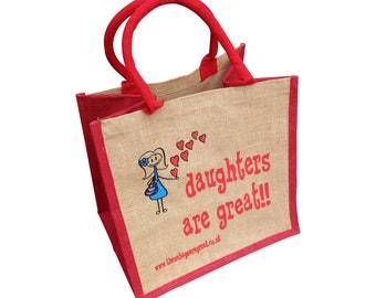 Daughters are Great Canvas Shopping Bag ǀ Gift ǀ Bags and Accessories ǀ Shopping