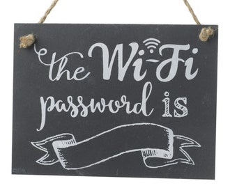 WiFi Password Slate Sign ǀ Hanging Sign ǀ Homeware