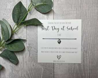 First Day at School Wish Bracelet | Personalised Wish Bracelet | Wish Bracelet Charm | School | School Year | New School