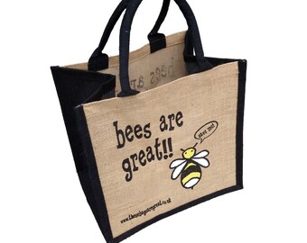 Bees are Great Canvas Shopping Bag ǀ Gift ǀ Bags and Accessories ǀ Shopping