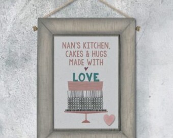 Nan's Kitchen Wooden Sign ǀ Hanging Sign ǀ Homeware ǀ Gift