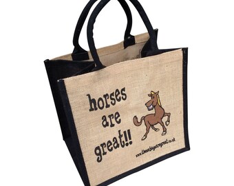 Horses are Great Canvas Shopping Bag ǀ Gift ǀ Bags and Accessories ǀ Shopping