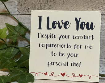 Love You Wooden Coaster (Chef) ǀ Love You ǀ Gift