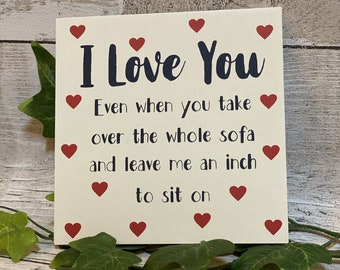 Love You Wooden Coaster (Sofa) ǀ Love You ǀ Gift