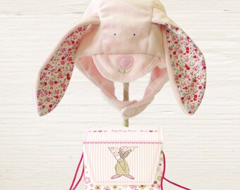 Baby Bonnet - Pink Rabbit ǀ Baby Girl Gift ǀ New Baby ǀ Baby Hat