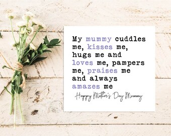 Mummy Quote Card | Quote Greeting Card | Quote Card | Family | Friends | Love | Mothers Day