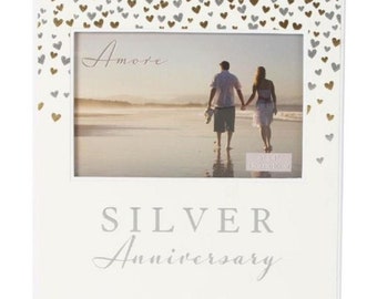 Silver Anniversary Frame ǀ Photo Frame ǀ Keepsake ǀ 25th Anniversary Gift