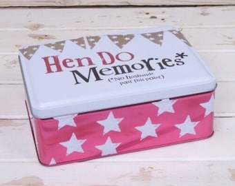 Hen Do Memories Tin ǀ Storage Tin ǀ Keepsake ǀ Gift