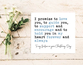 Christening Quote Card | Quote Greeting Card | Quote Card | Family | Friends | Baptism | Religion | Godson | Goddaughter | Holy Communion