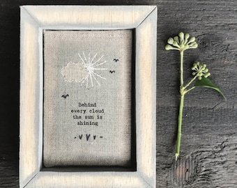 Embroidered Box Frame - Behind Every Cloud ǀ Gift