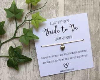 Bride to Be Wish Bracelet | Personalised Wish Bracelet | Wish Bracelet Charm | Family | Friends | Wedding | Keepsake | Bride to be | Bride