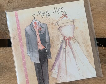 Mr & Mrs ǀ Wedding Day Card ǀ Greeting Card