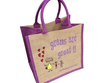 Grans are Great Canvas Shopping Bag ǀ Gift ǀ Bags and Accessories ǀ Shopping