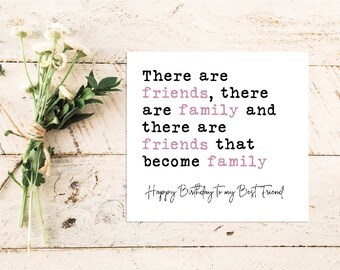 Friend Quote Card | Quote Greeting Card | Quote Card | Family | Friends | Love | Friends Family Quote | Best Friend Card