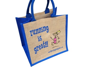 Running is Great Canvas Shopping Bag ǀ Gift ǀ Bags and Accessories ǀ Shopping