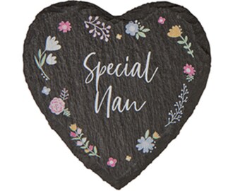 Nan Slate Coaster ǀ Heart Coaster ǀ Gift