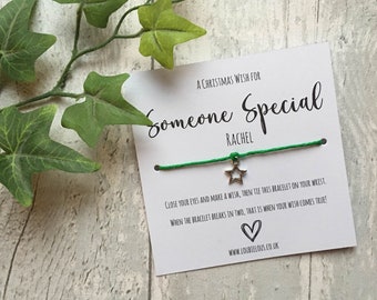 Someone Special Christmas Wish Bracelet | Personalised Wish Bracelet | Wish Bracelet Charm | Christmas | Someone Special | Gift