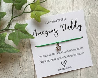 Amazing Daddy Christmas Wish Bracelet | Personalised Wish Bracelet | Wish Bracelet Charm | Family | Christmas Gift