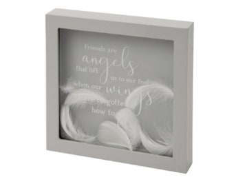 Angel Feather Boxed Frame ǀ Homeware ǀ Gift