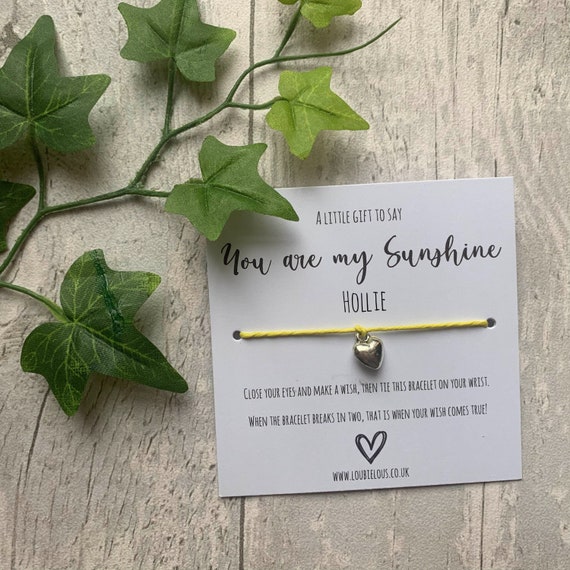 You Are My Sunshine Wish Bracelet Personalised Wish Bracelet Wish