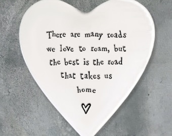 There are many Roads Porcelain Coaster ǀ Porcelain Heart ǀ Keepsake ǀ Gift