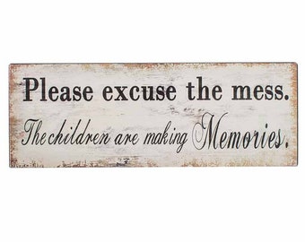 Please Excuse the Mess Sign ǀ Hanging Sign ǀ New Baby ǀ Home Decor ǀ Children's Decorations