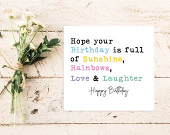 Birthday Quote Card | Quote Greeting Card | Quote Card | Family | Friends | Gift