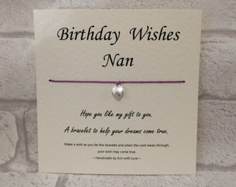 Nan (Birthday) Wish Bracelet ǀ Bracelet ǀ Gift