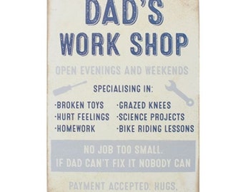 Dad Workshop Metal Sign | Dad | Sign | Gift | Fathers Day