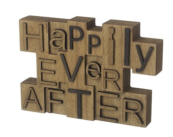 Happily Ever After Wooden Block Sign ǀ Keepsake ǀ Gift