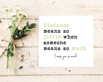 Miss You Quote Card | Quote Greeting Card | Quote Card | Family | Friends | Love | Miss You