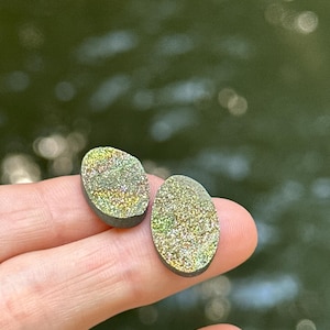 Cabujones de pirita arcoíris, juego de 2 piedras, potenciador de la memoria, purificación