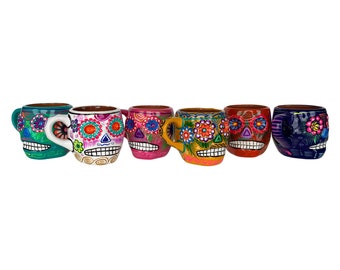 Dia de los Muertos Coffee Mug | Hand Painted Sugar Skull Mug | Calavera Mugs | Day of the Dead Gift | 10 oz capacity | Made in Mexico