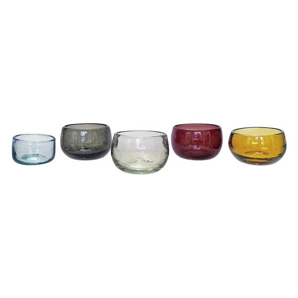 Mexican Hand Blown Glass Copitas for Mezcal or Tequila | Choose Your Own Color Combo - Mixed Colored Glass Set - *Sold Individually*