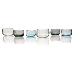 Mexican Hand Blown Recycled Glass Copitas for Mezcal or Tequila | Handmade Shot Glasses | 5 Colors Available