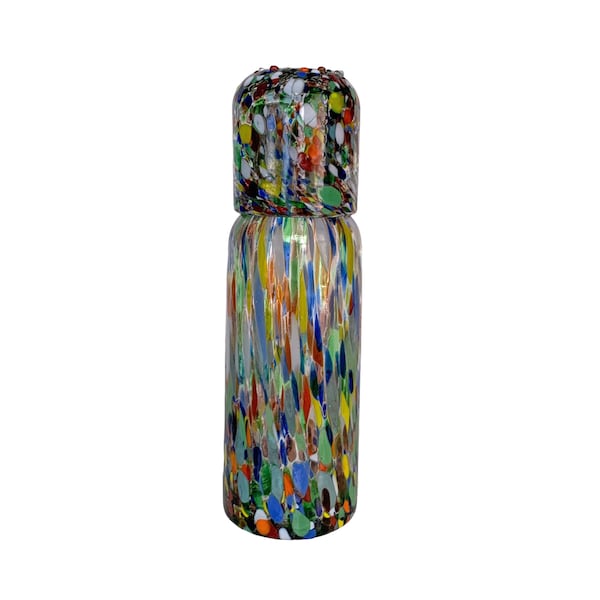 Hand Blown Confetti Water Carafe + Glass Set | Made in Mexico - 20oz capacity