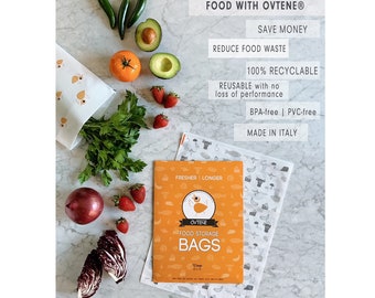 and Produce OVTENE Food Storage Bags for Cheese Meat 12 Large Bags 