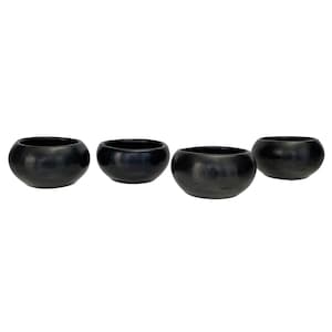 Copitas redondas de mezcal de barro preto | Boca larga, capacidade de 85g | Copos de mezcal | Barro Negro | Tigelas de aperto - Feito à mão em Oaxaca, México