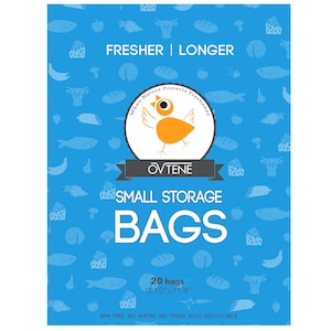 OVTENE Cheese Storage Bags | Produce Storage Bags | Reusable Food Storage Bags | Sustainable | Zero Waste (20 Small Bags)