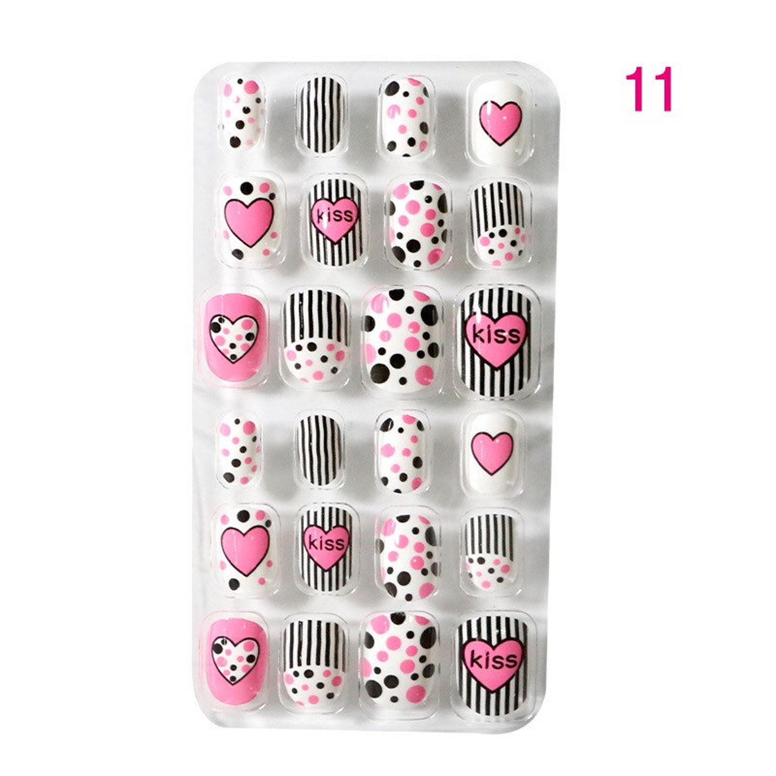 False Nails 192 Stick on Nails Set 8 Packs Girls Nails Etsy