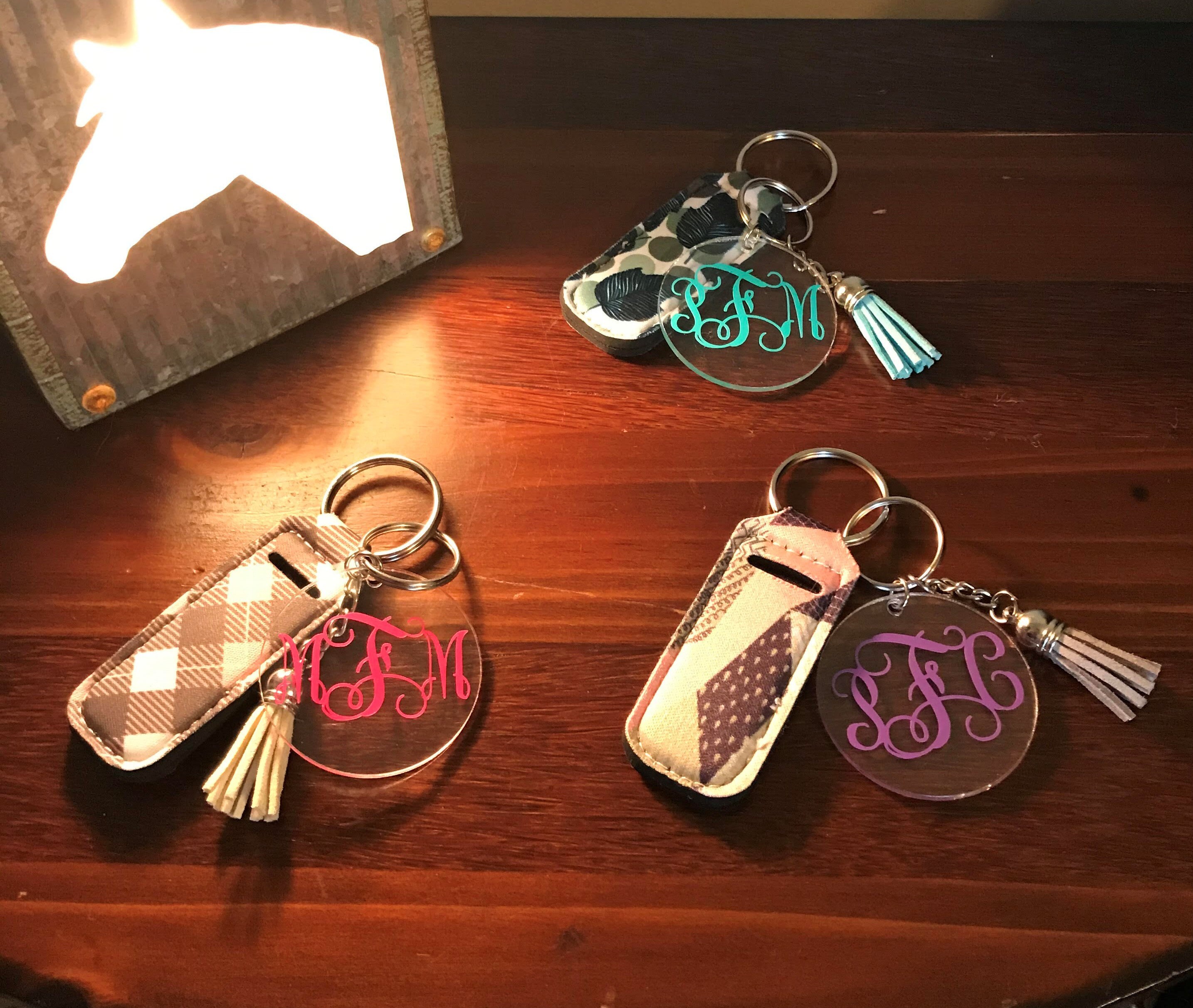 Personalized chapstick holder keychain Etsy