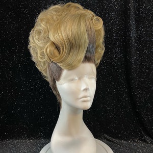 Big Curly Updo with Sculpted Bang | Styled Lace front Drag Queen Wig |  Hairstyle | Single Wig | Synthetic Custom Wig |