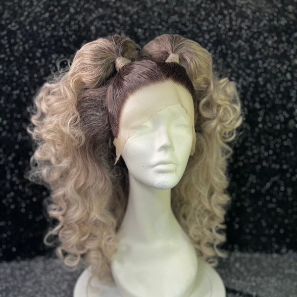 Curly Pig Tails | Styled Lace front Drag Queen Wig |  Hairstyle | Single Wig | Synthetic Custom Wig |